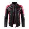 New Spring Rock Men's Leather Jacket Fashion Urban Fit Stand Collar Casual PU Leather Jacket