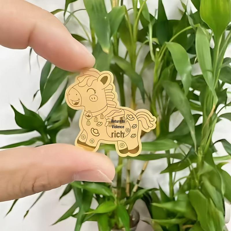 Rich Horse Gold Foil Money-Attracting Phone Sticker - Boost Wealth and Prosperity