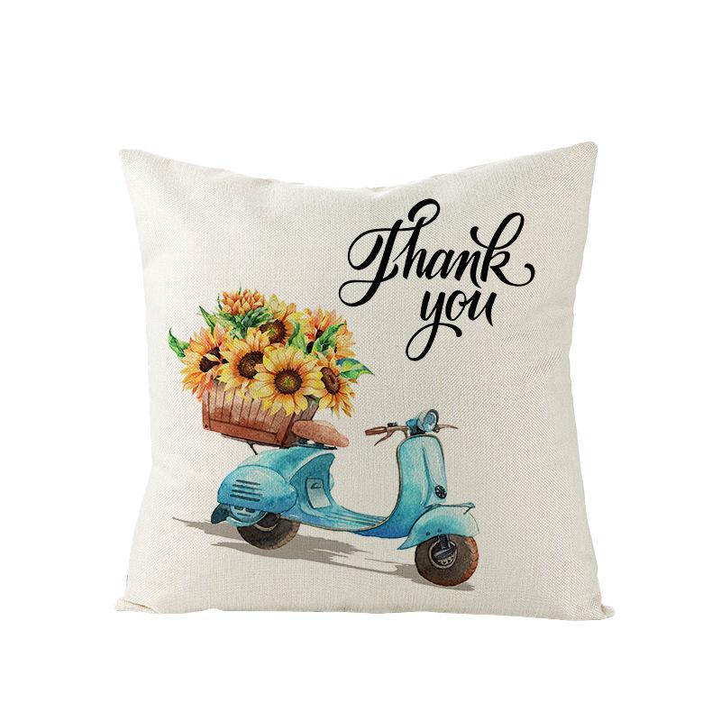 Thanksgiving Pillow Cover Maple Leaf Sunflower Polyester Cushion Cover Sofa Cushion Home Furnishings