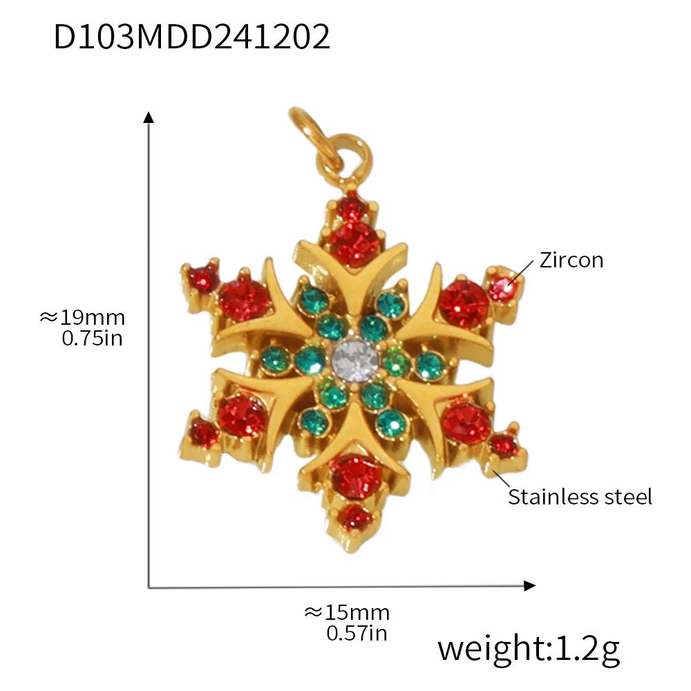 

Christmas Series Titanium Steel Zircon Pendant - Cute Holiday Multi-Element Jewelry Accessory