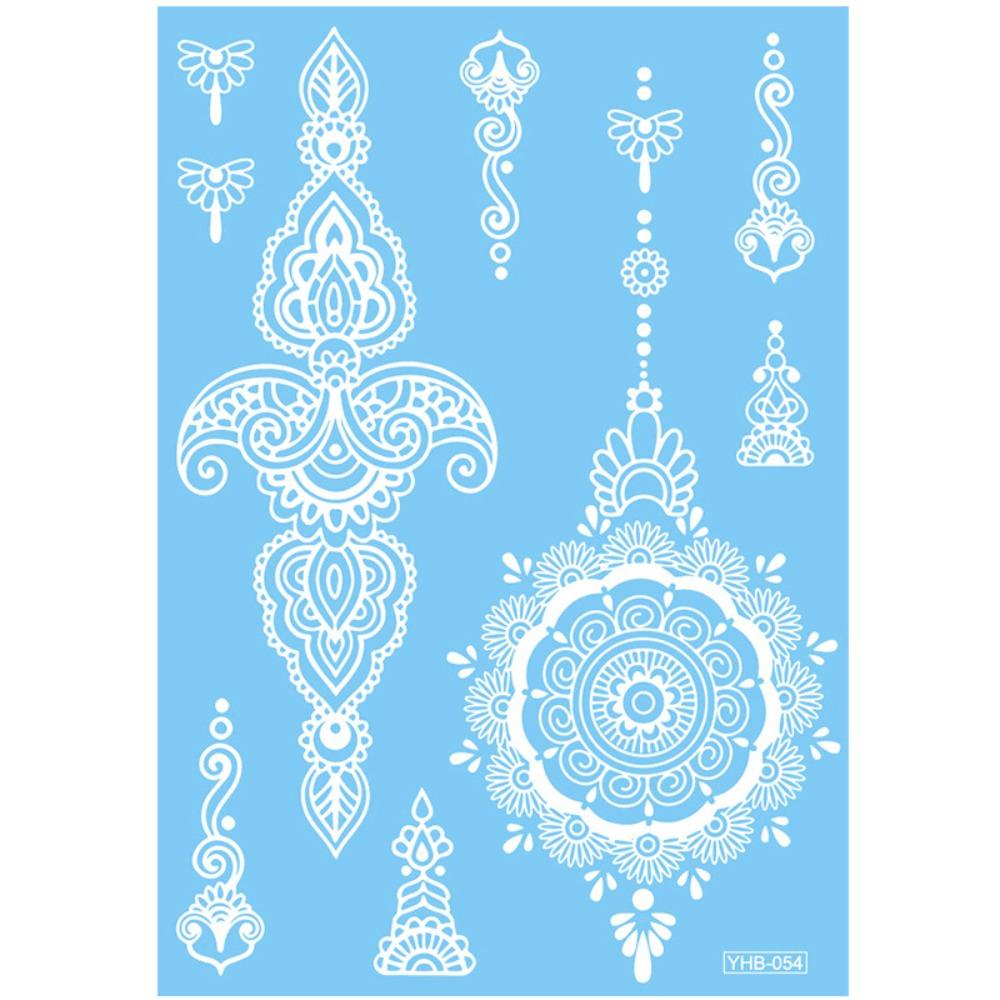 Lace Flower White Tattoo Stickers Long-lasting Butterfly Tattoo Stickers Women Men