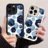 JT97 Blue and Gold Marble Aesthetic for iPhone 17 16 15 14 Pro Max Samsung S26 S25 Ultra A17 A16 A07 A56 A06 Xiaomi 15T Redmi 14C 15c Soft TPU Case