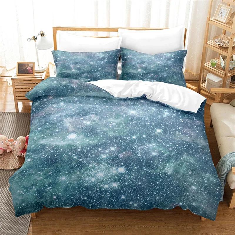 Starry Sky Duvet Cover Boundless Abstract Galaxy Bedding Set Microfiber Space Universe Star Quilt Cover Twin Queen For Kids Teen