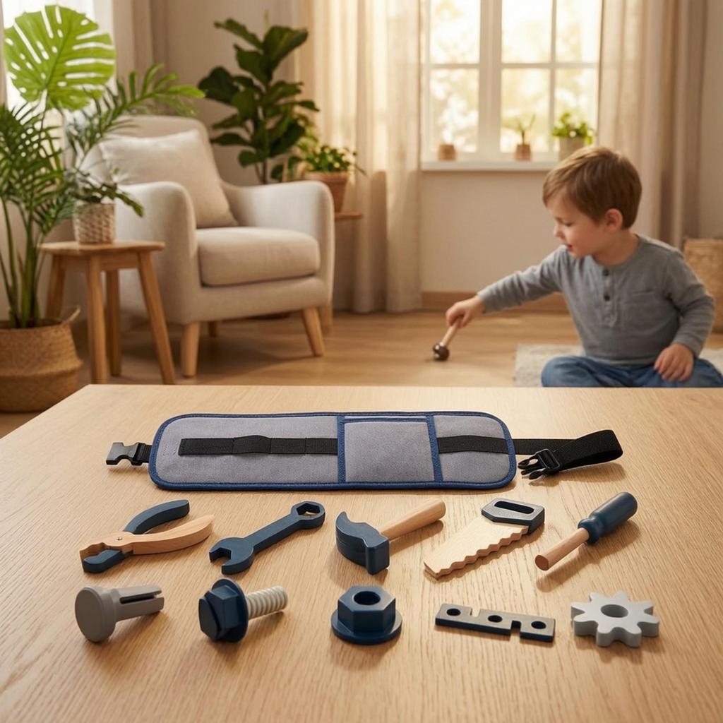 Role-Play Waist Pouch Toy with Accessories Early Learning Wooden