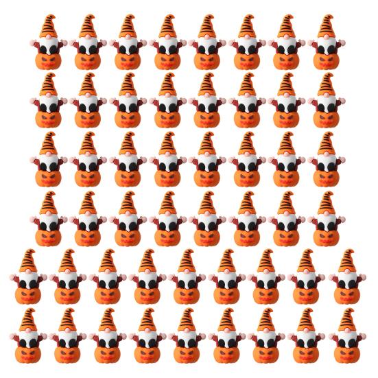 Halloween Mini Gnome Figurine Miniature Pumpkin Gnome Statue Tiny Tabletop Ornaments for Home Garden Landscape Decor