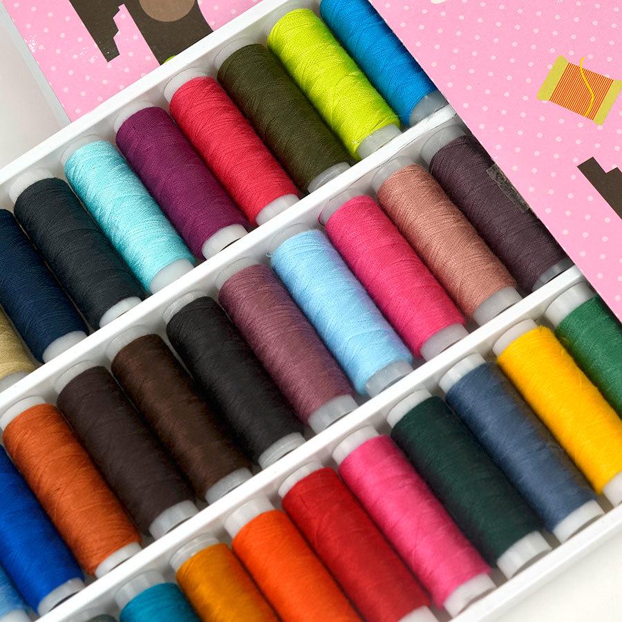 39-Color Polyester Sewing Thread Set, 260G, 40/2, for Home Sewing Machines