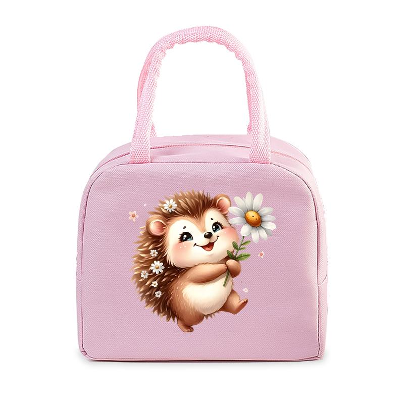Bento Thermal Bag Dandelion Hedgehog Cartoon Print Women Insulation Portable Pouch Food Picnic Fresh Cooler Lunch Bag for Kids