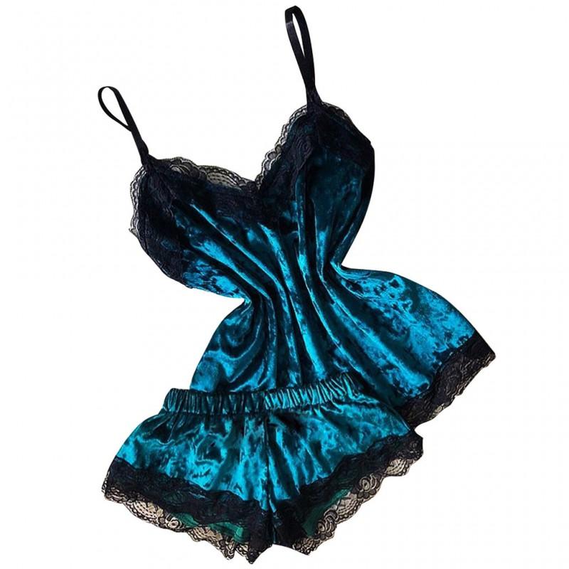 Womens Lace Lingerie Set Sleepwear Bodysuit With Straps Sexy Nightdress Intimate Evening Wear