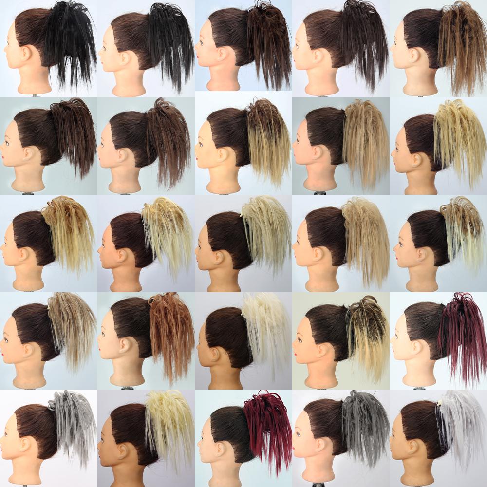 MERISIHAIR Synthetic Messy Hair Bun Claw Clip-in Hair Extensions Natural Grey Brown Claw Clip Bun Accessories For Everyday Wear