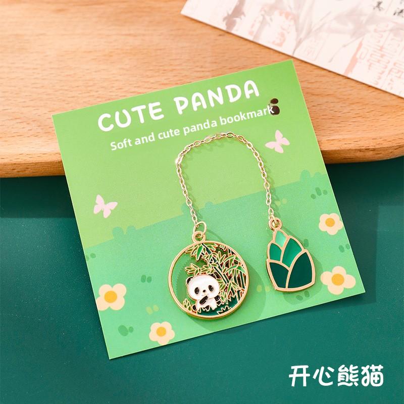 Cartoon Panda Metal Chain Bookmark, Student Cute Reading Page Holder, High Appearance Level Stationery Bookmark Small Gift