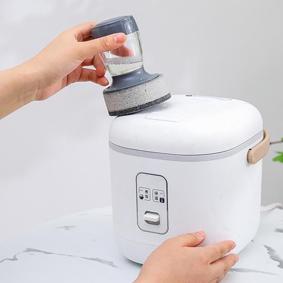 Pan Cleaning Brush Refillable Non-scratch Standing Type Kitchen Soap Dispensing Scrub