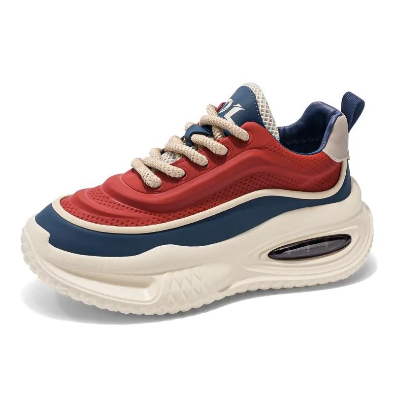 

Яркие мужские кроссовки в уличном стиле, повседневные, для мужчин, панк, массивные, социальные, большого размера, новые вулканизированные кроссовки на платформе 48 красный