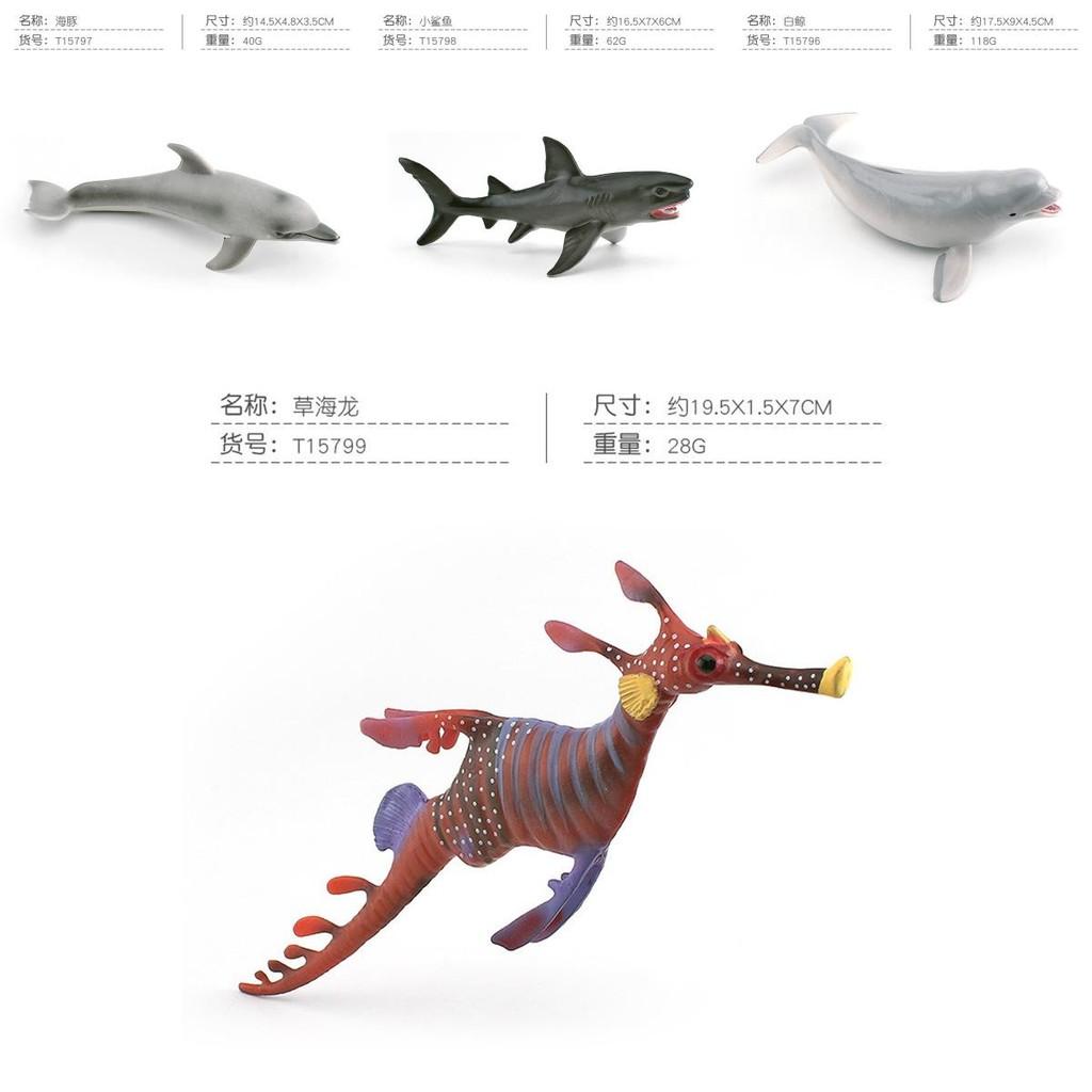 Detailed Pvc Ocean Animal Model Collection White Whale Shark Sea Dragon Sailfish Tuna