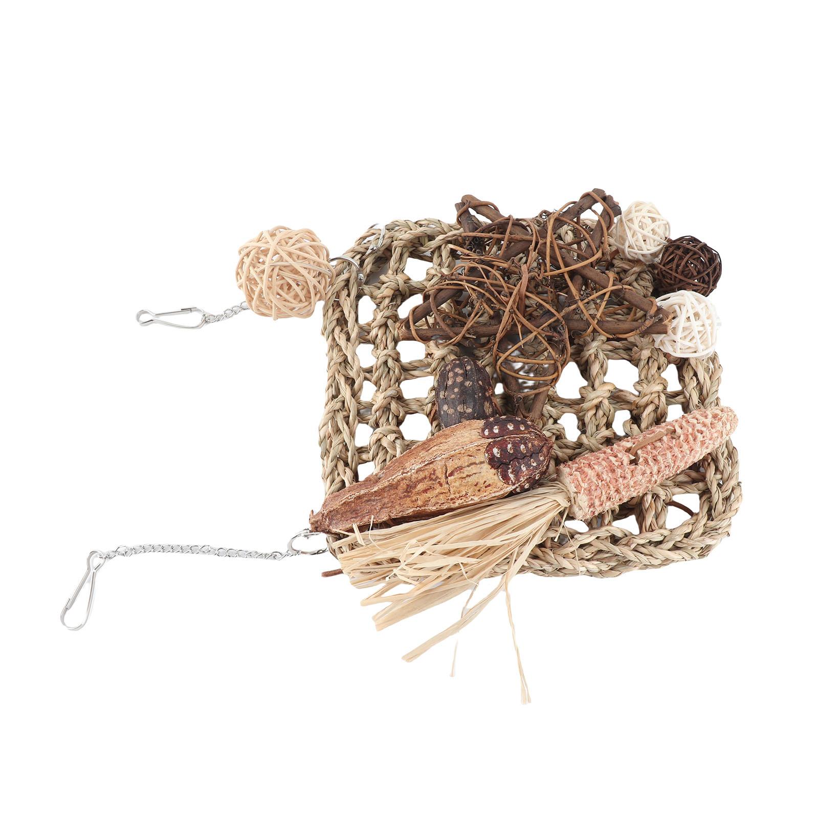 

Bird Foraging Wall Toy Safety Parrot Woven Hanging Mat Climbing Hammock for Parakeet Conure Cockatiel Lovebird