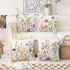 Minimalist Green Plant Flower Throw Pillow Covers Fresh Spring Summer Decor for Home Sofa or Car Cushions