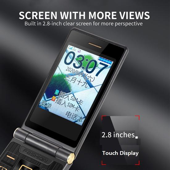 G10-C Keypad Phone High Resolution Dual Display Screen Dual-Card Dual-Standby Mini Large