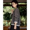 Demana 'Lace Poetry' Vintage Lace Patchwork V-Neck Sweatshirt