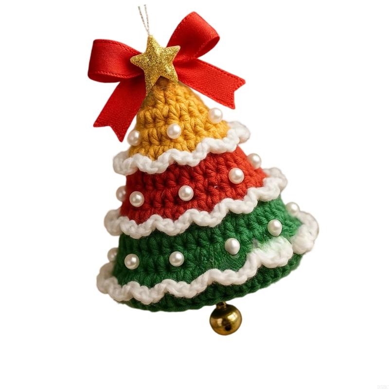 Christmas Bells Ornament Knitted Santa Hanging Bells Christmas Tree Decorations For Indoor Outdoor Decoration