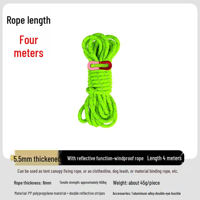 Adjustable Reflective Windproof Camping Tent Rope Pulley System