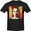 Natalie Music Portman T-shirts pour Homme Manches Courtes Coton Décontractés Basiques Noir(9)