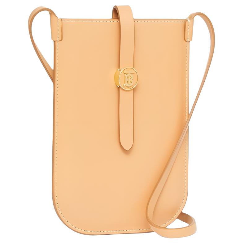 Burberry Monogram Equestrian Style Leather Crossbody Phone Bag Women bags Orange 80390671