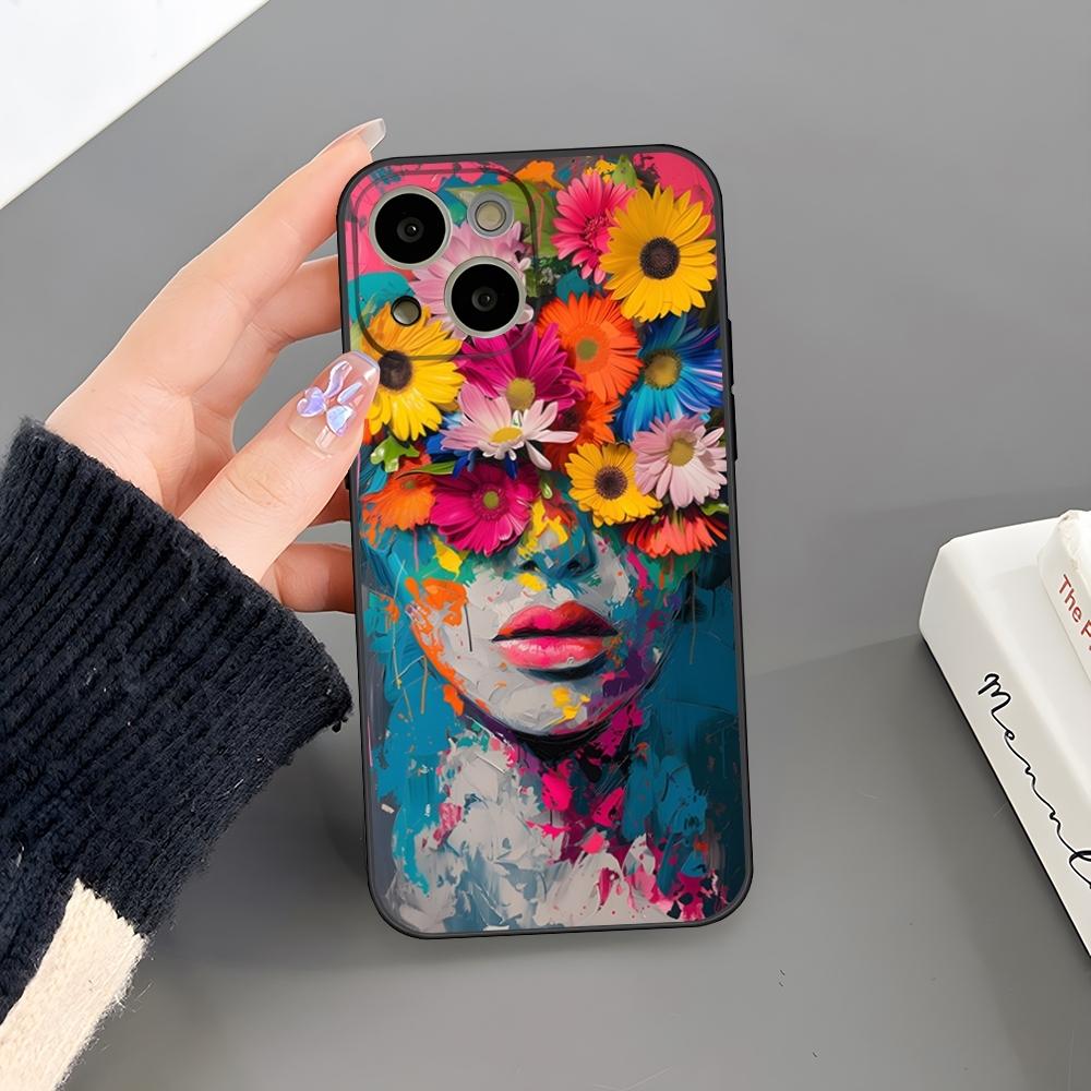 Abstract Flowers Girl Art Phone Case For Iphone 17 Air 15 Pro Max 14 Pro 16 Plus 12 13 11 Xr X Xs 8 7 Plus Back Cover