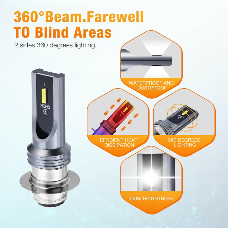 2pcs H6 Headlight Bulb White Headlamp Replacement Parts Compatible For Yfz450 Yfz 450 Yfz450r Led