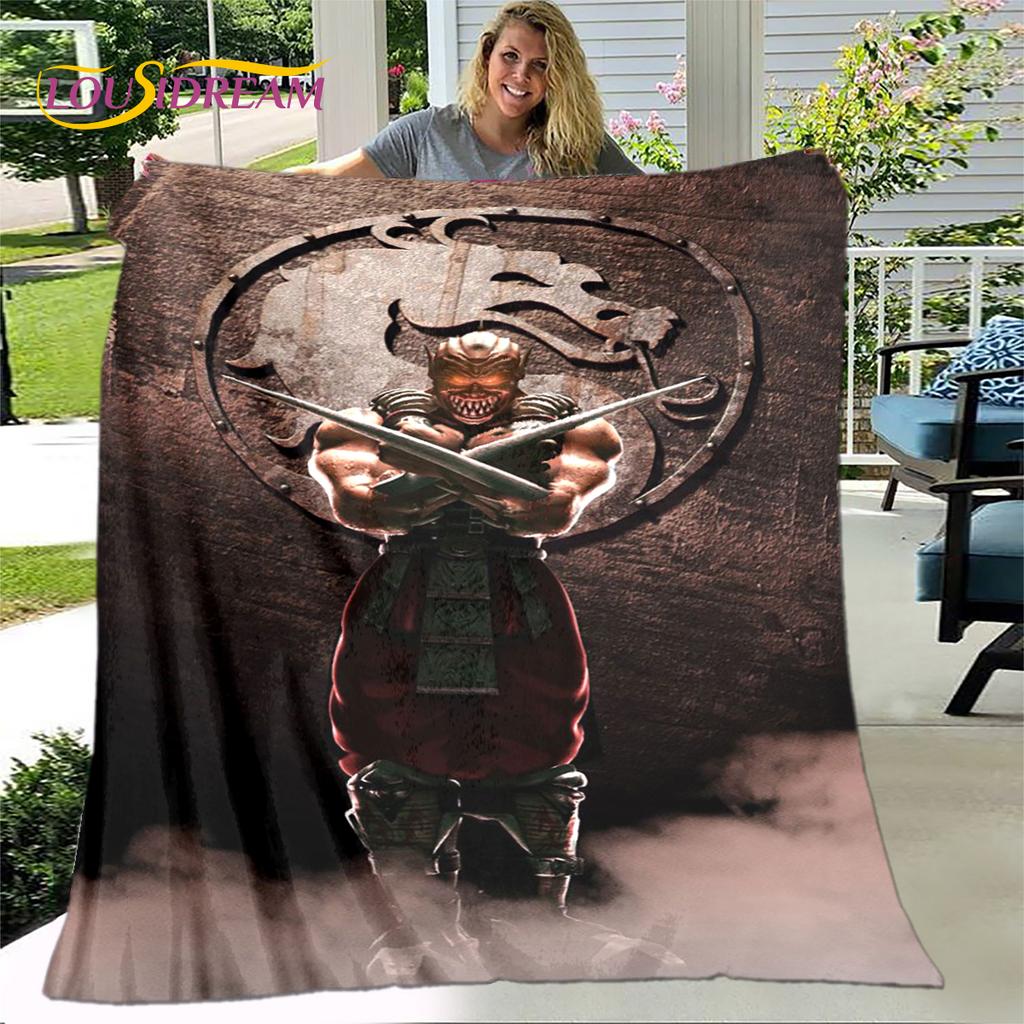 New Cartoon Mortal Kombat Blanket,Flannel Blanket Throw Blanket,Soft Warm Blanket for Living Room Bedroom Beds Sofa Decor Gift