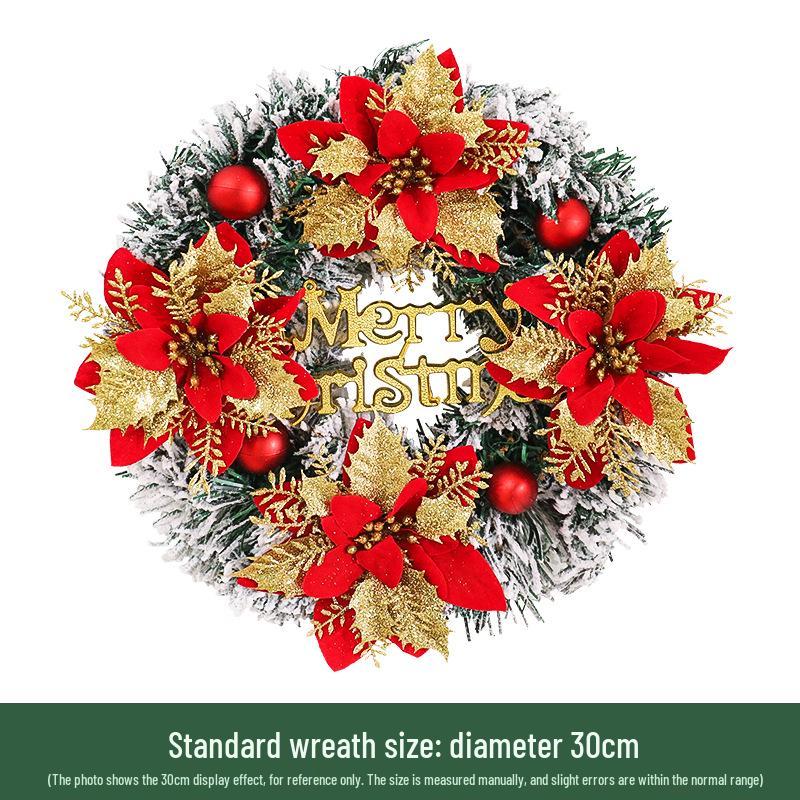 Festive Artificial Christmas Wreath - 30/40/50cm Holiday Decoration for Homes, Malls, and Hotels
