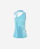NEWALRIN Ruby Flower One Shoulder Sleeveless Knit Aqua Blue