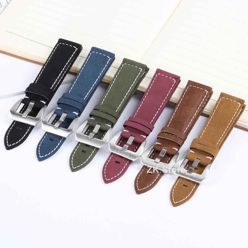 Geniune Retro Calf Cowhide Watchband 18mm 20mm 22mm 24mm Wristband for Samsung Watch Strap for Seiko Universal Replacement Strap