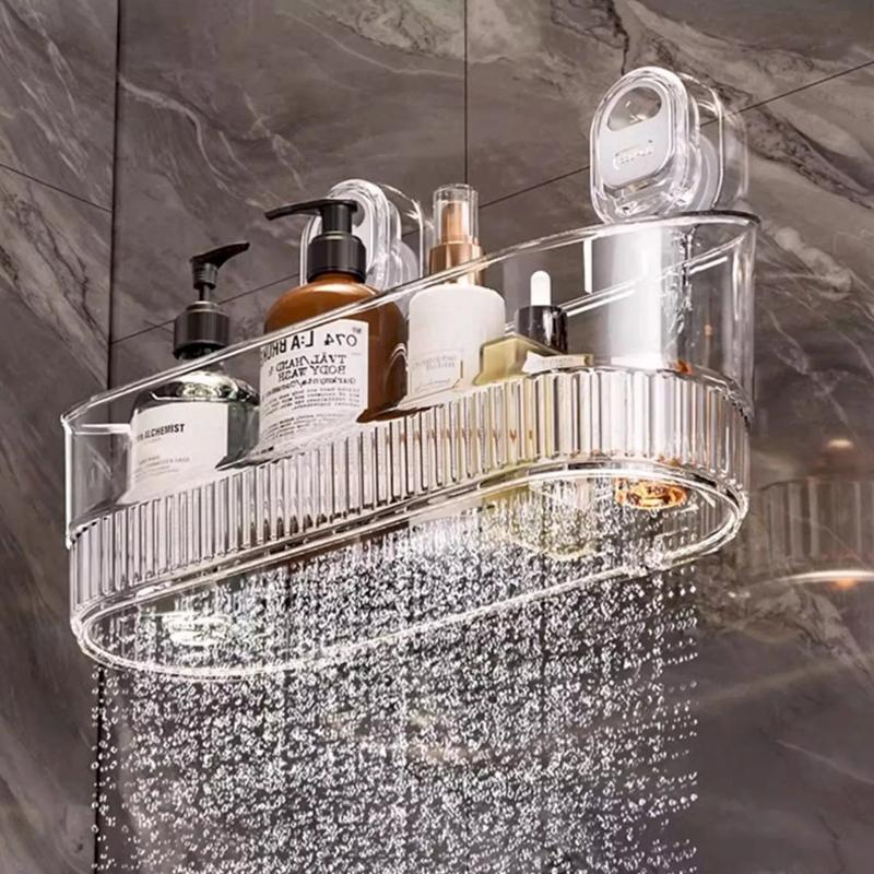 No-Drill Bathroom Suction Storage Box Large Capacity & Strong Load-Bearing Multi-Functional Suction Cup Wall-Mounted Shelf Rack