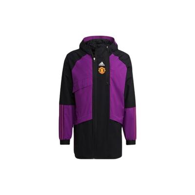 Manchester United Contrast Panel Zip-Up Jacket Men Jacket Purple GR3910