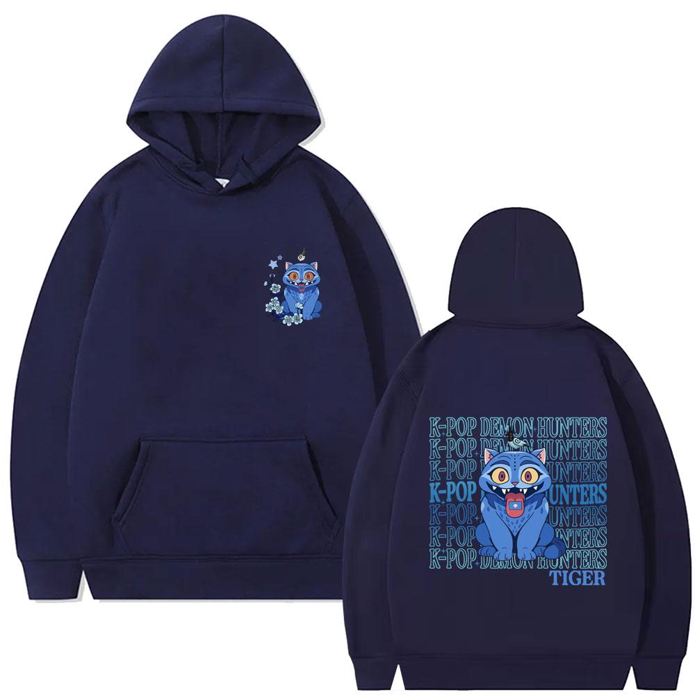 Kpop Demon Hunters Derpy Tiger Graphic Hoodie Men Women Fashion Cartoon Trend Streetwear Man Clothing Oversized Hoodies