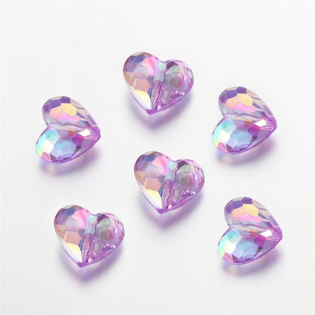 TX27 20pes Aerylic Heart Beads Tranaparent Loose Spacer Beads DIY JewelryMaking Pendants Neaklace Bracclet Needlework Material