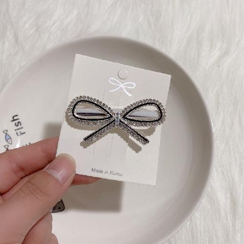 

New Rhinestone Hairpin Love Flower Bow Korean Elegant Bangs Clip Edge Clip Headdress Jewelry