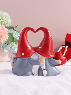 Valentine's Day Resin Fairy Sculpture Love Couple Gnome Figurine for Bedroom, Living Room, and Entryway Decoration