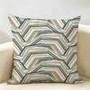 Simple Geo Inlay Pattern Cushion Cover Natural Linen Organic Fabric Double-Sided Printing Breathable Perfect For Home Decor
