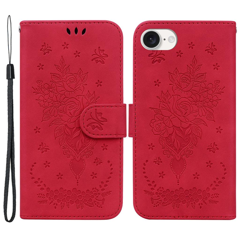 Für iPhone 16e Brieftaschen-Handyhüllen Großhandel Blumenprägung PU-Lederhülle