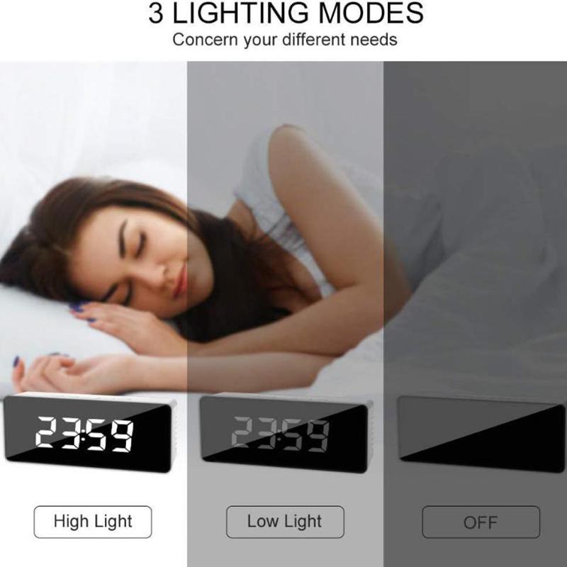 Digital Alarm Clock Led Electronic Desktop Clock With Temperature For Bedroom Home Office Teens Kids