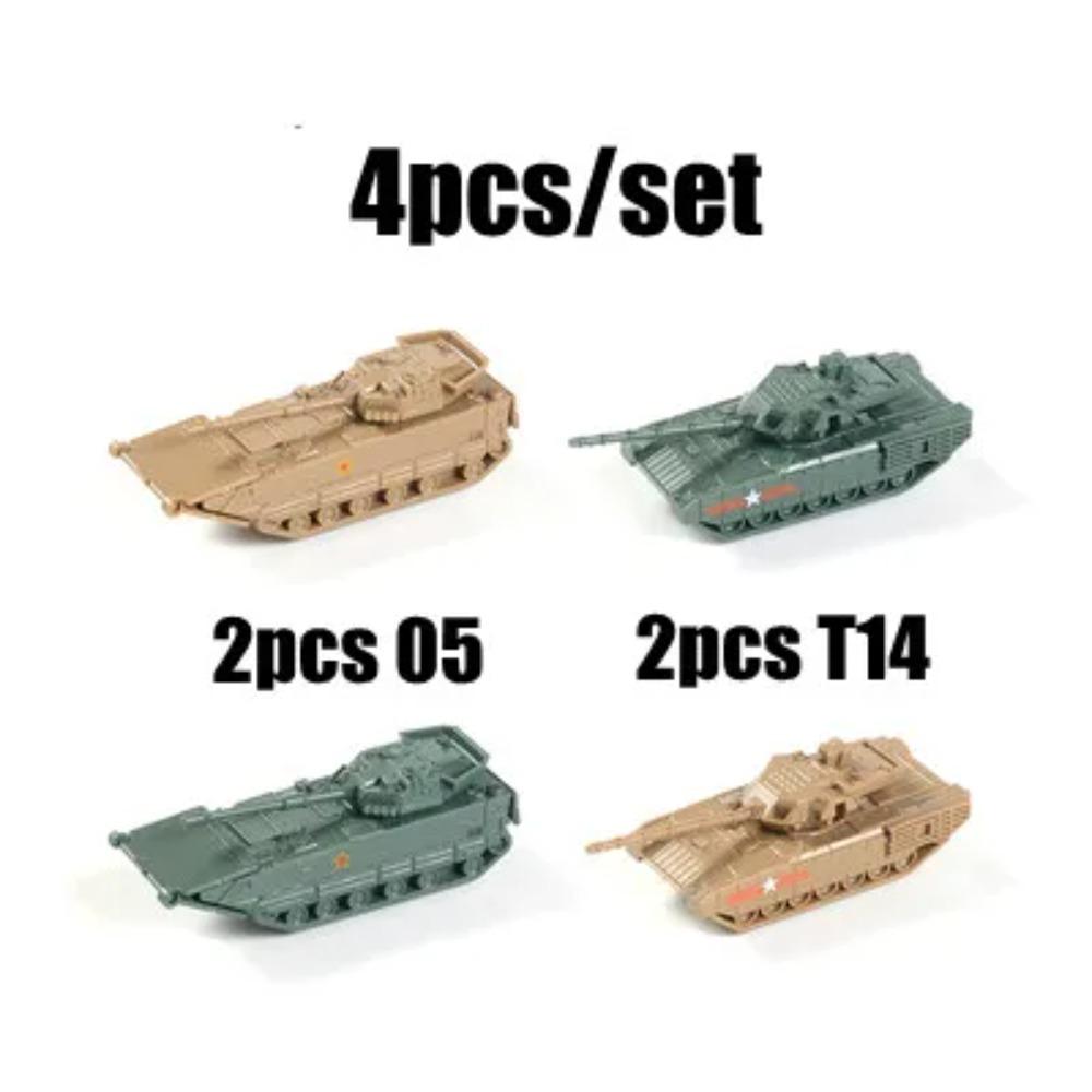 4D 1/144 Tank Infantry Fighting Vehicle Rocket Launcher Finished Model 4pcs/set Miniature Military Model Toy