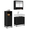 Bathroom Furniture Set 3 Pcs Black Oak Effect Wood Based Material