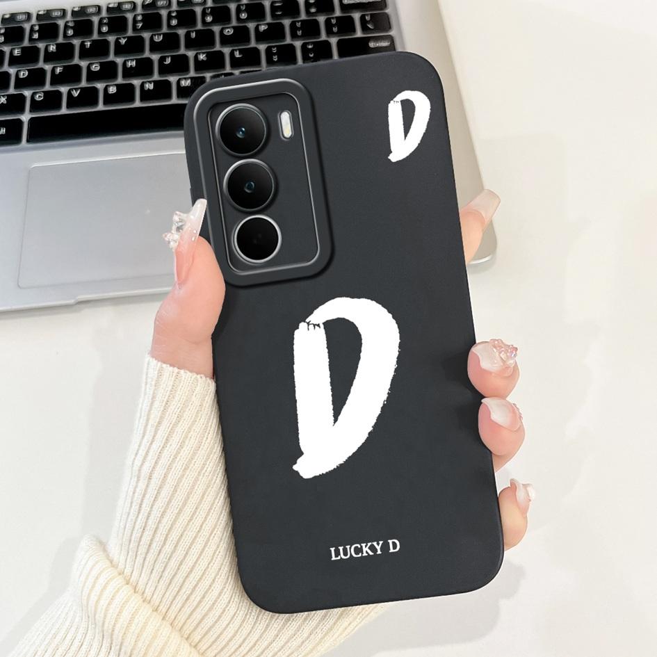 For Realme C71 2025 Case RMX5303 Cover Cute Lucky Initial Letters Soft Silicone Lens Protective Covers For RealmeC71 C 71 Bumper