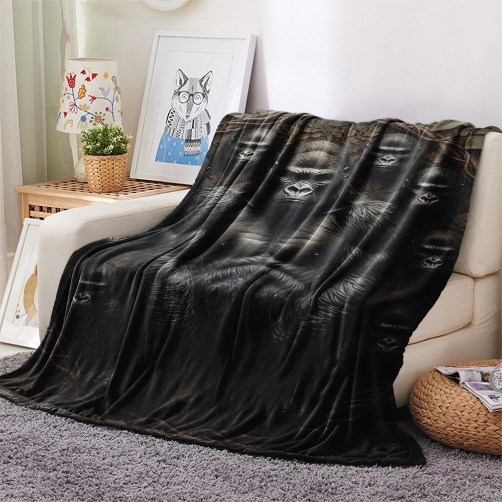 1PC Natural Decoration Print FlAannel Blanket, High quality Comfortable for All Seasons, Home Decor, Warmth and Comfort