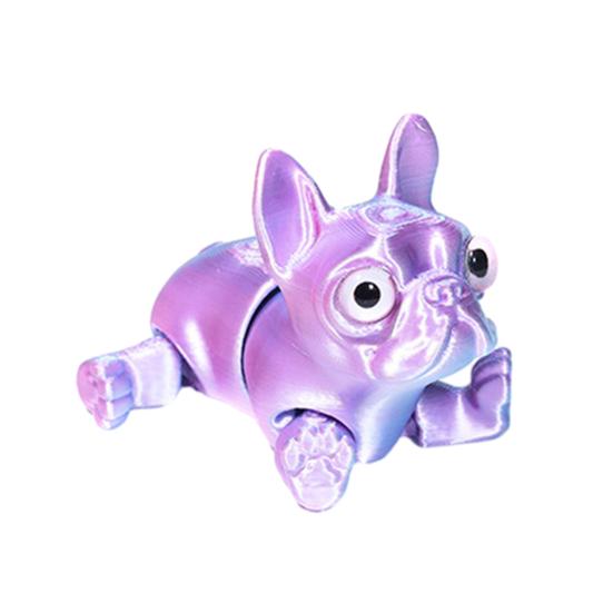 3D Printed French Bulldog Articulated Dog with Movable Joints Flexible Puppy Fidget Toy Desktop Pet for Home Office Stress Relief