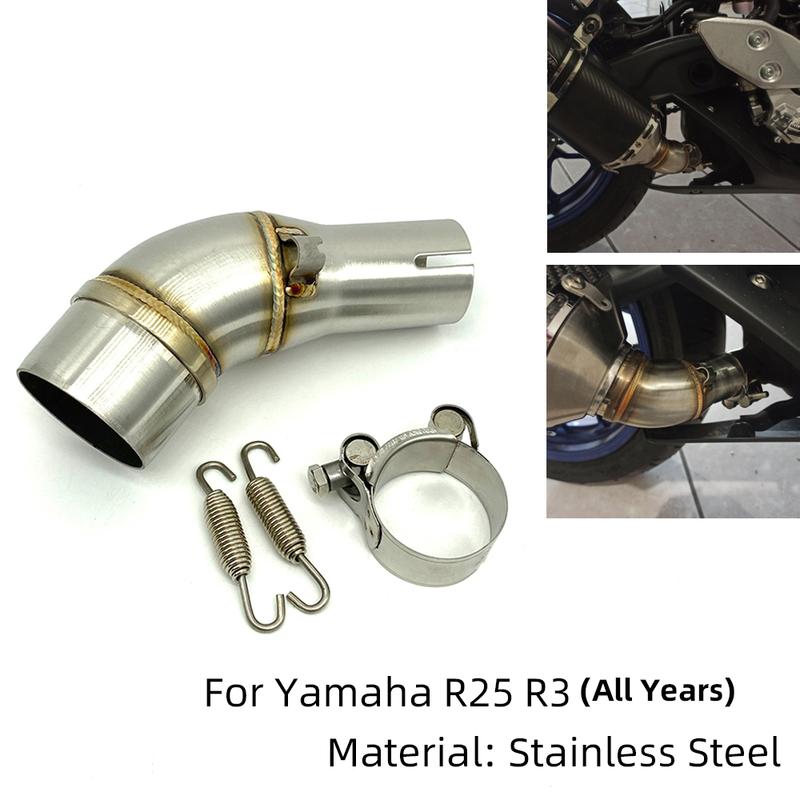 RZ YZFR3 YZFR25 Adattatore Connettore Tubo di Scarico Slip On per Moto Processo di Rivestimento Tubo Centrale Per Yamaha YZF R3 R25 2013-2020