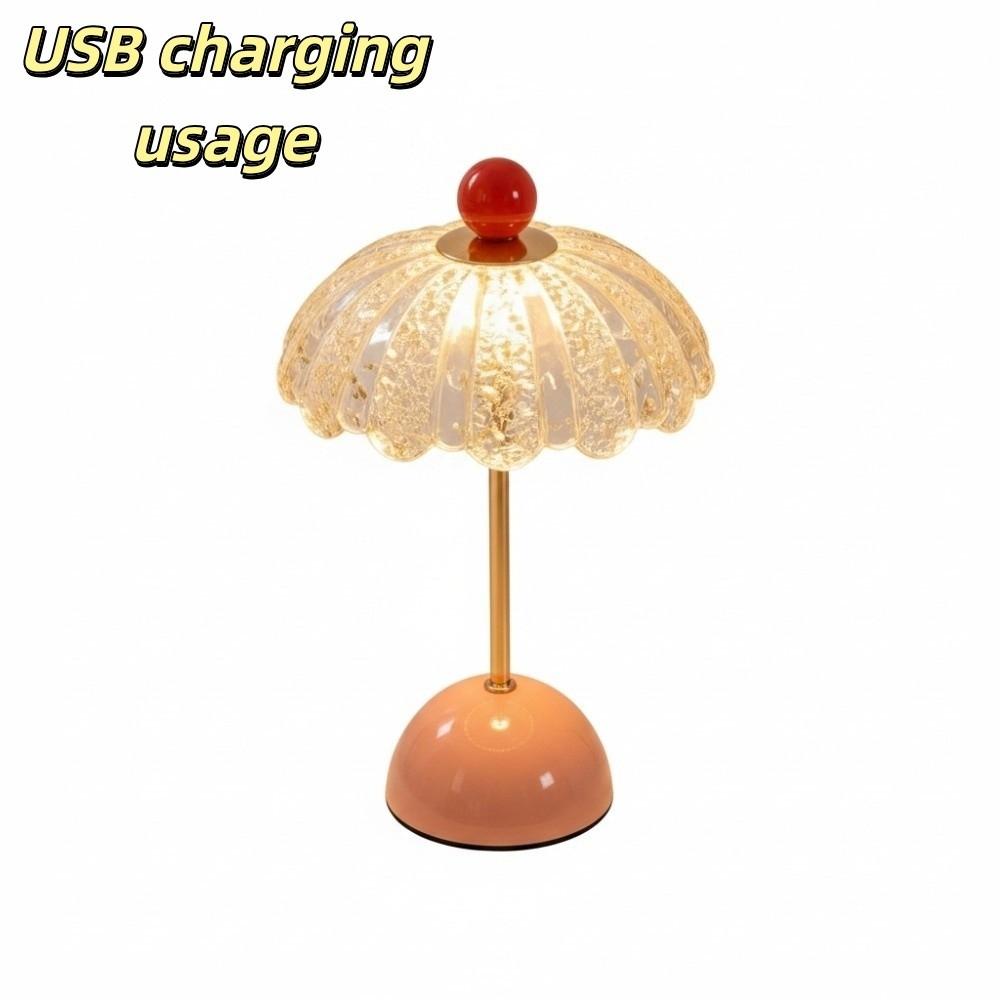 Cream Style Desk Lamp Charging Ambient Night Light Atmosphere Bedside Lamp  Bedroom