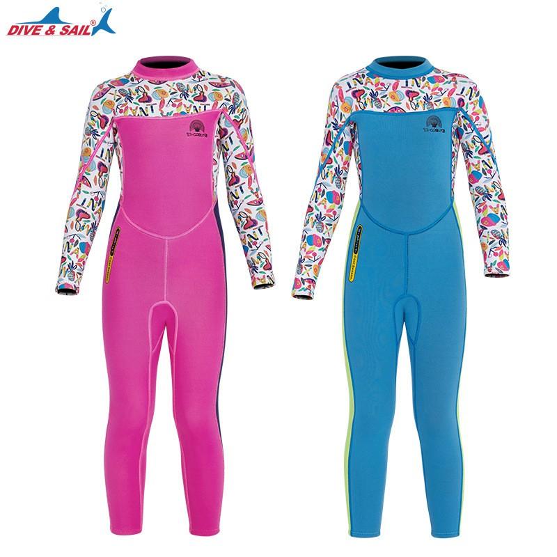 Kids 2.5mm Neoprene Wetsuit Full Body Long Sleeve Warm Suit Snorkeling Surfing Swimming Winter Spring Fall