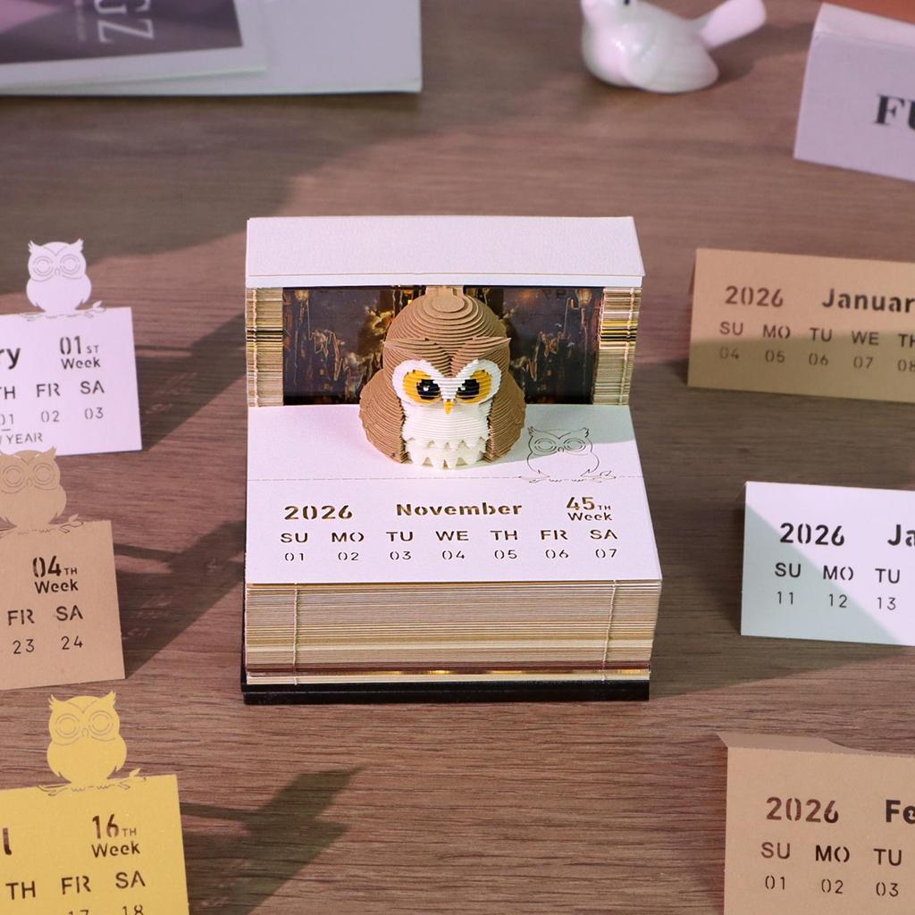 3D Pop-up 2027 Calendar Sticky Notes: Creative Business Souvenir and Paper Carving Ornament