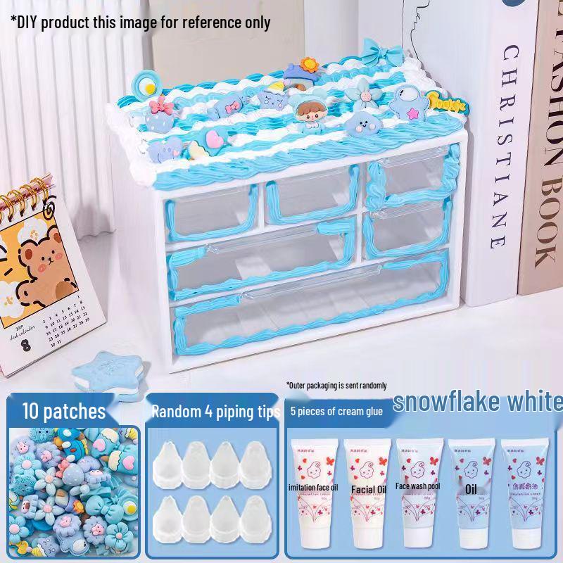 DIY Cream Glue Jewelry Box: Creative Nine-Grid Storage for Living Room or Bedroom